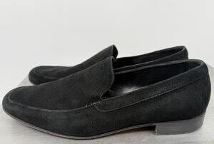 Romano Martegani Men’s Black Suede Loafers Size 9.5 Made in Italy Dress Shoes